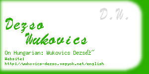 dezso wukovics business card